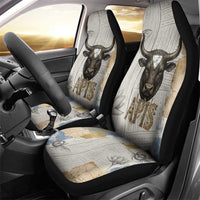 Apis Ancient Egyptian Car Seat Cover with Beige-Gray Hieroglyphic, Ornate Bull Head, and Gold-Blue Typography - Wonder Print Shop
