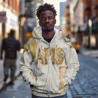 Apis Ancient Egyptian Zip Hoodie with Beige-Gray Hieroglyphic, Ornate Bull Head, and Gold-Blue Typography - Wonder Print Shop