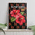 Uganda Canvas Wall Art with Hibiscus Flower Pattern and The Pearl of Africa Text