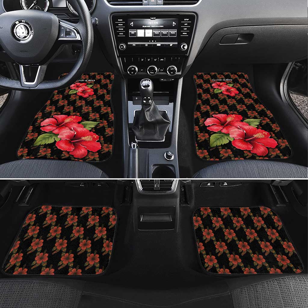 Uganda Car Mats with Hibiscus Flower Pattern and The Pearl of Africa Text