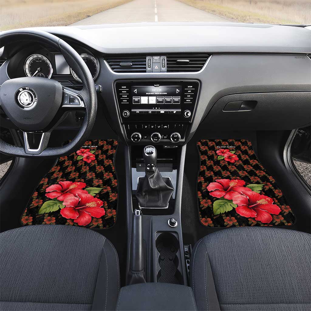 Uganda Car Mats with Hibiscus Flower Pattern and The Pearl of Africa Text