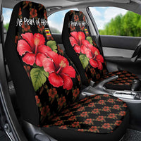 Uganda Car Seat Cover with Hibiscus Flower Pattern and The Pearl of Africa Text