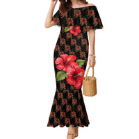 Uganda Family Matching Mermaid Dress and Hawaiian Shirt with Hibiscus Flower Pattern and The Pearl of Africa Text