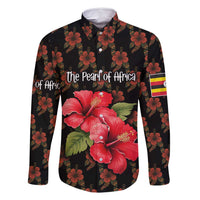 Uganda Family Matching Tank Maxi Dress and Hawaiian Shirt with Hibiscus Flower Pattern and The Pearl of Africa Text