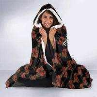 Uganda Hooded Blanket with Hibiscus Flower Pattern and The Pearl of Africa Text