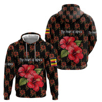 Uganda Hoodie with Hibiscus Flower Pattern and The Pearl of Africa Text