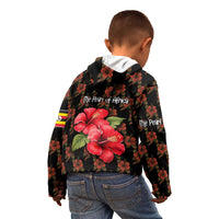 Uganda Kid Hoodie with Hibiscus Flower Pattern and The Pearl of Africa Text