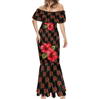 Uganda Mermaid Dress with Hibiscus Flower Pattern and The Pearl of Africa Text