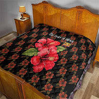 Uganda Quilt with Hibiscus Flower Pattern and The Pearl of Africa Text