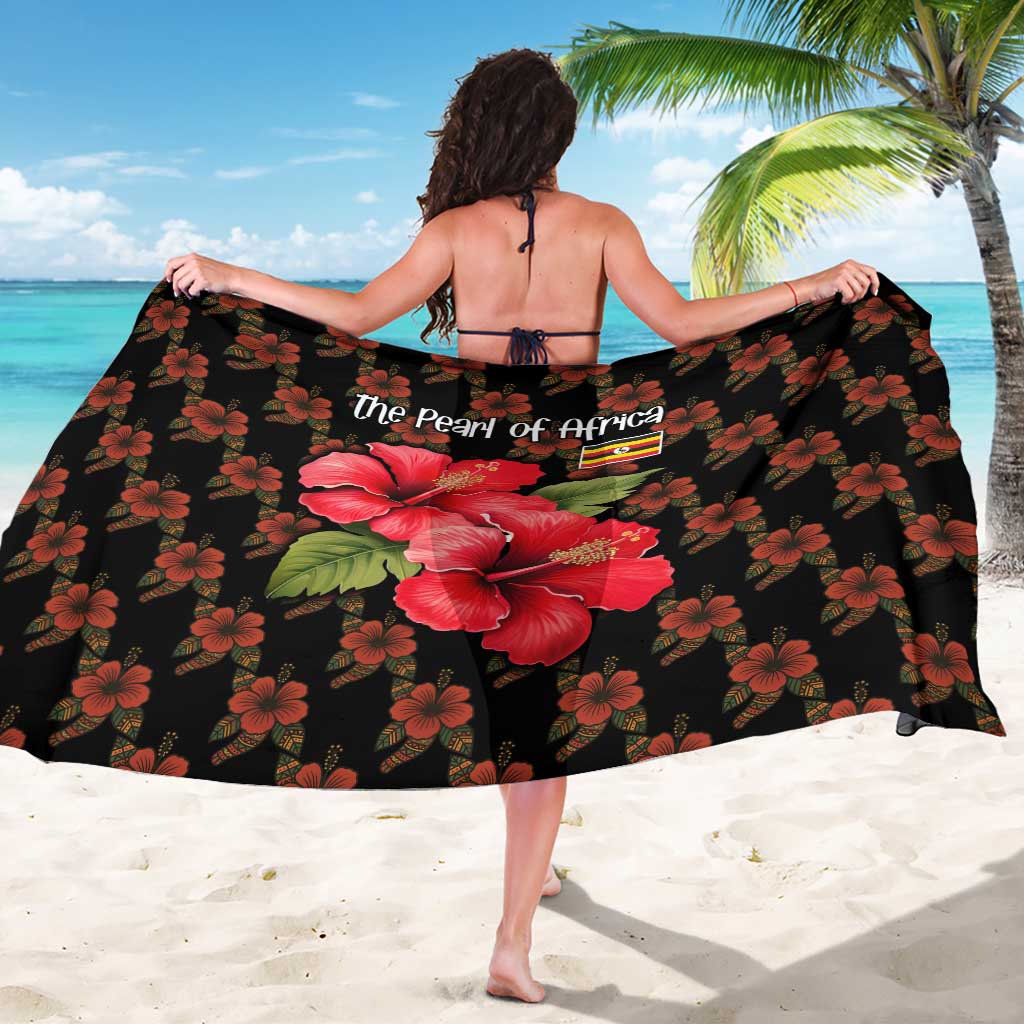 Uganda Sarong with Hibiscus Flower Pattern and The Pearl of Africa Text