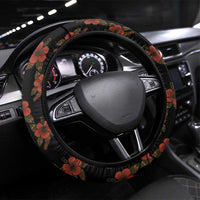 Uganda Steering Wheel Cover with Hibiscus Flower Pattern and The Pearl of Africa Text