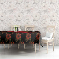 Uganda Tablecloth with Hibiscus Flower Pattern and The Pearl of Africa Text