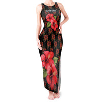 Uganda Tank Maxi Dress with Hibiscus Flower Pattern and The Pearl of Africa Text