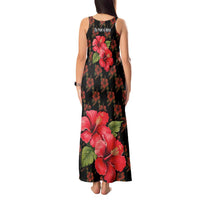 Uganda Tank Maxi Dress with Hibiscus Flower Pattern and The Pearl of Africa Text