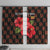 Uganda Window Curtain with Hibiscus Flower Pattern and The Pearl of Africa Text
