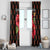 Uganda Window Curtain with Hibiscus Flower Pattern and The Pearl of Africa Text