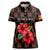 Uganda Women Polo Shirt with Hibiscus Flower Pattern and The Pearl of Africa Text