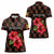 Uganda Women Polo Shirt with Hibiscus Flower Pattern and The Pearl of Africa Text