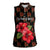 Uganda Women Sleeveless Polo Shirt with Hibiscus Flower Pattern and The Pearl of Africa Text