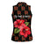 Uganda Women Sleeveless Polo Shirt with Hibiscus Flower Pattern and The Pearl of Africa Text