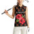 Uganda Women Sleeveless Polo Shirt with Hibiscus Flower Pattern and The Pearl of Africa Text