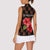 Uganda Women Sleeveless Polo Shirt with Hibiscus Flower Pattern and The Pearl of Africa Text