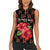 Uganda Women Sleeveless Polo Shirt with Hibiscus Flower Pattern and The Pearl of Africa Text