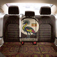 Uganda Back Car Seat Cover with Grey Crowned Crane and Tribal Pattern Spirit of Uganda Theme