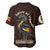 Uganda Baseball Jersey with Grey Crowned Crane and Tribal Pattern Spirit of Uganda Theme