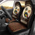 Uganda Car Seat Cover with Grey Crowned Crane and Tribal Pattern Spirit of Uganda Theme