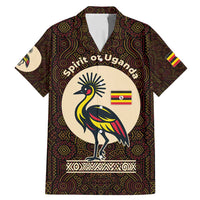 Uganda Family Matching Mermaid Dress and Hawaiian Shirt with Grey Crowned Crane and Tribal Pattern Spirit of Uganda Theme