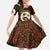 Uganda Family Matching Summer Maxi Dress and Hawaiian Shirt with Grey Crowned Crane and Tribal Pattern Spirit of Uganda Theme