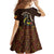 Uganda Family Matching Summer Maxi Dress and Hawaiian Shirt with Grey Crowned Crane and Tribal Pattern Spirit of Uganda Theme
