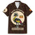Uganda Family Matching Summer Maxi Dress and Hawaiian Shirt with Grey Crowned Crane and Tribal Pattern Spirit of Uganda Theme