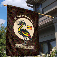 Uganda Garden Flag with Grey Crowned Crane and Tribal Pattern Spirit of Uganda Theme