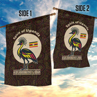 Uganda Garden Flag with Grey Crowned Crane and Tribal Pattern Spirit of Uganda Theme