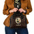 Uganda Shoulder Handbag with Grey Crowned Crane and Tribal Pattern Spirit of Uganda Theme