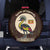 Uganda Spare Tire Cover with Grey Crowned Crane and Tribal Pattern Spirit of Uganda Theme