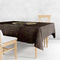 Uganda Tablecloth with Grey Crowned Crane and Tribal Pattern Spirit of Uganda Theme