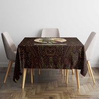 Uganda Tablecloth with Grey Crowned Crane and Tribal Pattern Spirit of Uganda Theme