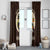 Uganda Window Curtain with Grey Crowned Crane and Tribal Pattern Spirit of Uganda Theme