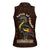 Uganda Women Sleeveless Polo Shirt with Grey Crowned Crane and Tribal Pattern Spirit of Uganda Theme