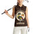 Uganda Women Sleeveless Polo Shirt with Grey Crowned Crane and Tribal Pattern Spirit of Uganda Theme