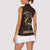 Uganda Women Sleeveless Polo Shirt with Grey Crowned Crane and Tribal Pattern Spirit of Uganda Theme
