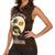 Uganda Women Sleeveless Polo Shirt with Grey Crowned Crane and Tribal Pattern Spirit of Uganda Theme
