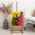 Uganda Canvas Wall Art with African Wildlife Elephant Lion and Crane in Tribal Pattern Design