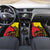 Uganda Car Mats with African Wildlife Elephant Lion and Crane in Tribal Pattern Design