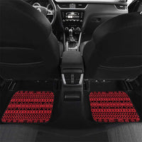 Uganda Car Mats with African Wildlife Elephant Lion and Crane in Tribal Pattern Design