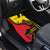 Uganda Car Mats with African Wildlife Elephant Lion and Crane in Tribal Pattern Design