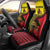 Uganda Car Seat Cover with African Wildlife Elephant Lion and Crane in Tribal Pattern Design